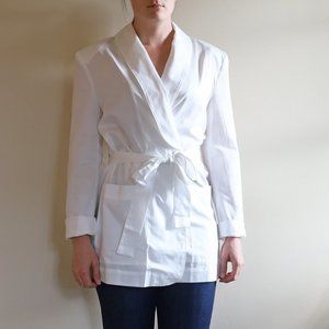 Tibi White Leisure-Suit "Tuxedo" Blazer